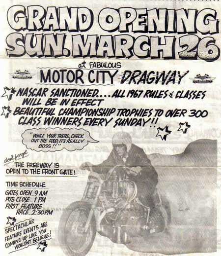 Motor City Dragway - Ad From Rick Rzepka